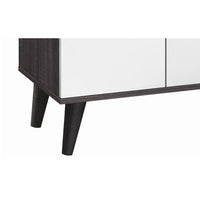 Donna TV Stand Media Console with 2 Door Cabinet, Dark Gray-White Wood 47 Inch