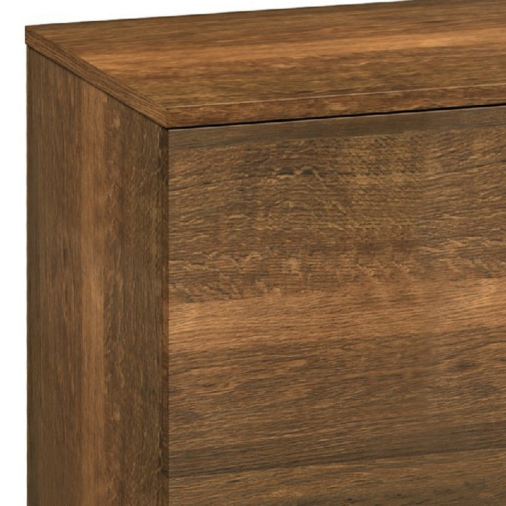 Donna TV Stand Media Console, Shelves and 2 Door Cabinet, Brown Wood 63 Inch