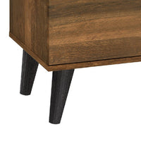 Donna TV Stand Media Console, Shelves and 2 Door Cabinet, Brown Wood 63 Inch