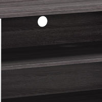 Donna TV Stand Media Console with 2 Door Cabinet, Dark Gray-White Wood 63 Inch