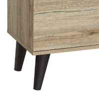 Donna TV Stand Media Console, Shelves and 2 Door Cabinet, Oak Gray Wood 63 Inch