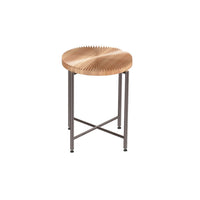 Covey 2Pc Coffee and End Table Set with Radial Pattern, Natural Wood