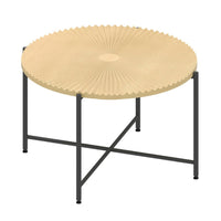 Covey 2Pc Coffee and End Table Set, Radial Pattern, Light Oak Top