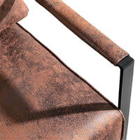 Kriya Accent Lounge Arm Chair with Black Metal Frame, Brown Microfiber