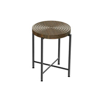 Sierra 2Pc Coffee and End Table Set, Carved Ring Pattern Walnut Top