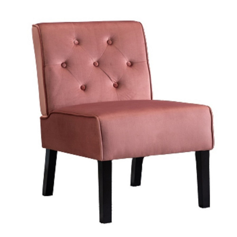 Revvy Armless Chair with Tapered Legs, Set of 2, Gray Tufted Velvet