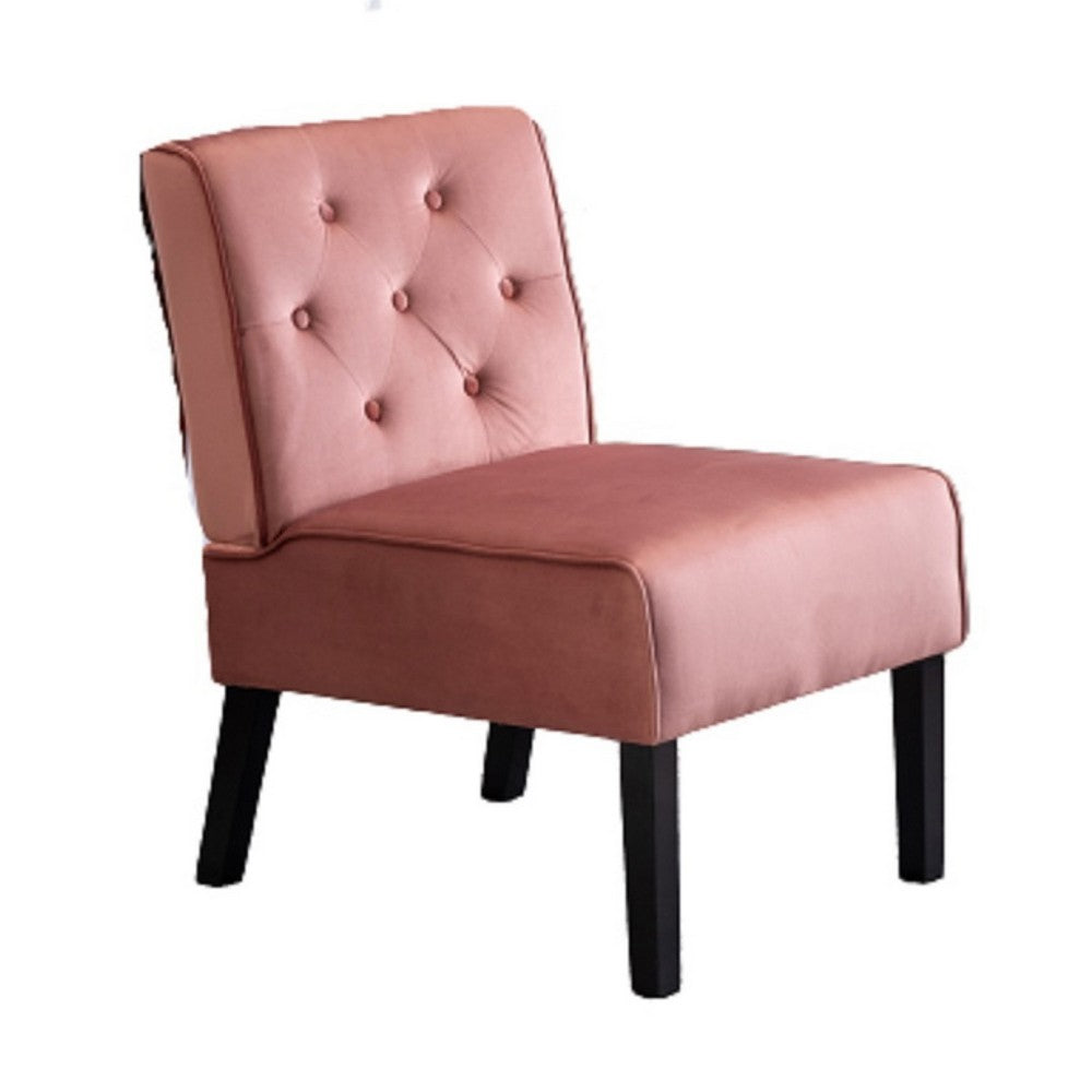 Revvy Armless Chair with Tapered Legs, Set of 2, Gray Tufted Velvet