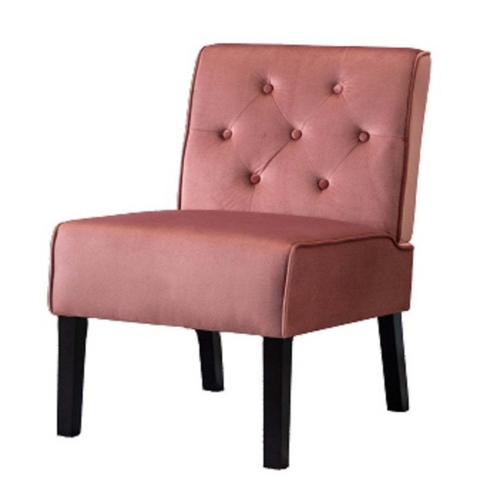 Revvy Armless Chair with Tapered Legs, Set of 2, Gray Tufted Velvet