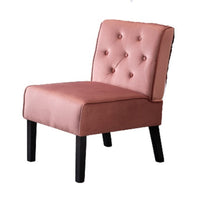 Revvy Armless Chair with Tapered Legs, Set of 2, Gray Tufted Velvet