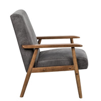 Myra Accent Armchair with Modern Design, Solid Wood, Gray Microfiber