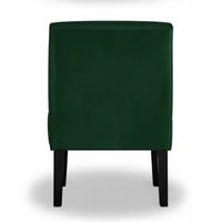Revvy Armless Chair with Tapered Legs, Set of 2, Green Tufted Velvet