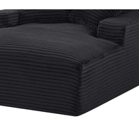 Cline Oversized Chaise Lounge Chair with 2 Pillows, Black Corduroy