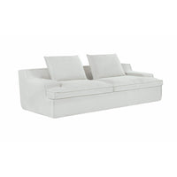 Syra Ergonomic 4-Seater Oversized Sofa with Wide Arms, Ivory Corduroy 91 Inch