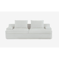 Syra Ergonomic 4-Seater Oversized Sofa with Wide Arms, Ivory Corduroy 91 Inch