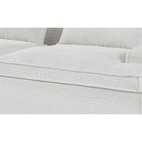 Syra Ergonomic 4-Seater Oversized Sofa with Wide Arms, Ivory Corduroy 91 Inch