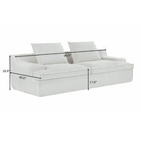 Syra Ergonomic 4-Seater Oversized Sofa with Wide Arms, Ivory Corduroy 91 Inch