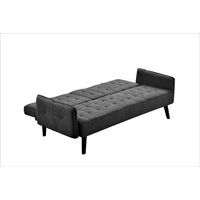 Eloise Convertible Sleeper Sofa-Bed, Cup Holder Table, Dark Gray Linen 72 Inch
