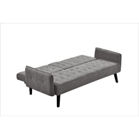 Eloise Convertible Sleeper Sofa-Bed with Cup Holder Table, Gray Linen 72 Inch
