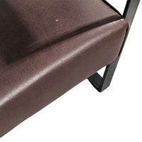 Kriya Accent Arm Chair with Black Metal Frame, Dark Brown Microfiber