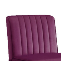 Revvy Accent Chair Set of 2, Black Wood, Purple Channel-Tufted Velvet
