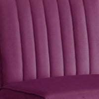 Revvy Accent Chair Set of 2, Black Wood, Purple Channel-Tufted Velvet