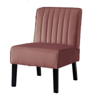 Revvy Accent Chair Set of 2, Black Wood, Rose Channel-Tufted Velvet