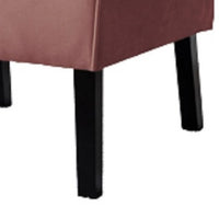Revvy Accent Chair Set of 2, Black Wood, Rose Channel-Tufted Velvet