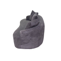 Anvy Loveseat Sofa with 3 Accent Pillows, Curved Frame, Gray Corduroy 65 Inch