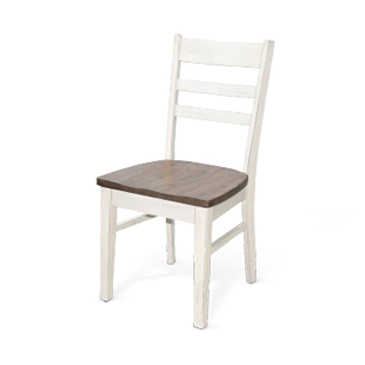 3pc Dining Set, Round Drop Leaf Top, White, Buckskin Brown Wood Seat