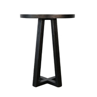 Mika Bar Table, Round Top, Criss Cross Base, Umbra Black Wood 32 Inch - BM352384
