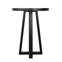 Mika Bar Table, Round Top, Criss Cross Base, Umbra Black Wood 32 Inch - BM352384