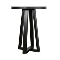 Mika Bar Table, Round Top, Criss Cross Base, Umbra Black Wood 32 Inch - BM352384