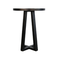 Mika Bar Table, Round Top, Criss Cross Base, Umbra Black Wood 32 Inch - BM352384