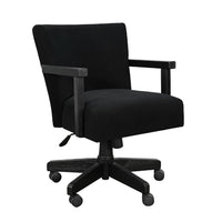 Giby Swivel Gaming or Office Chair, Corduroy-Style Seat, Black Wood - BM352394