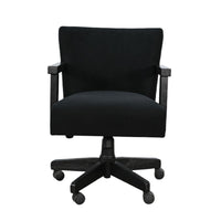 Giby Swivel Gaming or Office Chair, Corduroy-Style Seat, Black Wood - BM352394