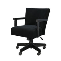 Giby Swivel Gaming or Office Chair, Corduroy-Style Seat, Black Wood - BM352394