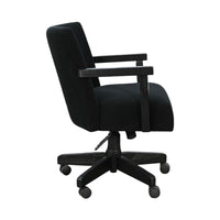 Giby Swivel Gaming or Office Chair, Corduroy-Style Seat, Black Wood - BM352394
