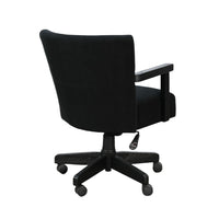 Giby Swivel Gaming or Office Chair, Corduroy-Style Seat, Black Wood - BM352394