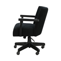 Giby Swivel Gaming or Office Chair, Corduroy-Style Seat, Black Wood - BM352394
