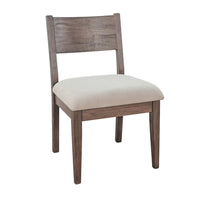 Casa Dining Side Chair Set of 2, Open Back, Ivory Cushion, Buckskin Brown Wood - BM352395