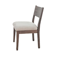 Casa Dining Side Chair Set of 2, Open Back, Ivory Cushion, Buckskin Brown Wood - BM352395