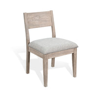 Casa Dining Side Chair Set of 2, Open Back, Gray Cushion, Wheat Brown Wood - BM352396