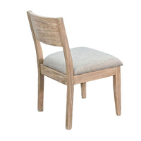 Casa Dining Side Chair Set of 2, Open Back, Gray Cushion, Wheat Brown Wood - BM352396