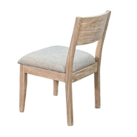 Casa Dining Side Chair Set of 2, Open Back, Gray Cushion, Wheat Brown Wood - BM352396