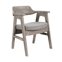Reno Counter Stool Chair Set of 2, Curved Back, Gray Seat, Natural Brown Wood - BM352401