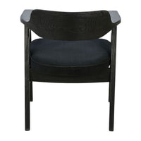 Reno Dining Armchair Set of 2, Curved Back w Seat Cushion, Umbra Black Wood - BM352405