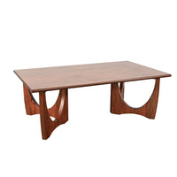 Natra Coffee Table, 52 Inch Rectangular, Sculpted Base Cinnamon Brown - BM352409