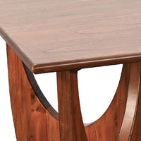 Natra Coffee Table, 52 Inch Rectangular, Sculpted Base Cinnamon Brown - BM352409