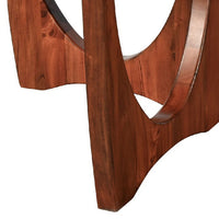 Natra Coffee Table, 52 Inch Rectangular, Sculpted Base Cinnamon Brown - BM352409