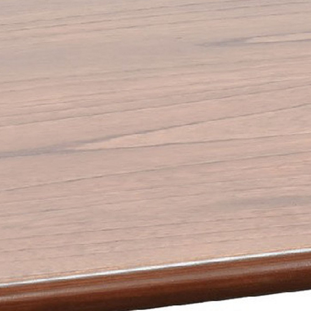 Natra Coffee Table, 52 Inch Rectangular, Sculpted Base Cinnamon Brown - BM352409